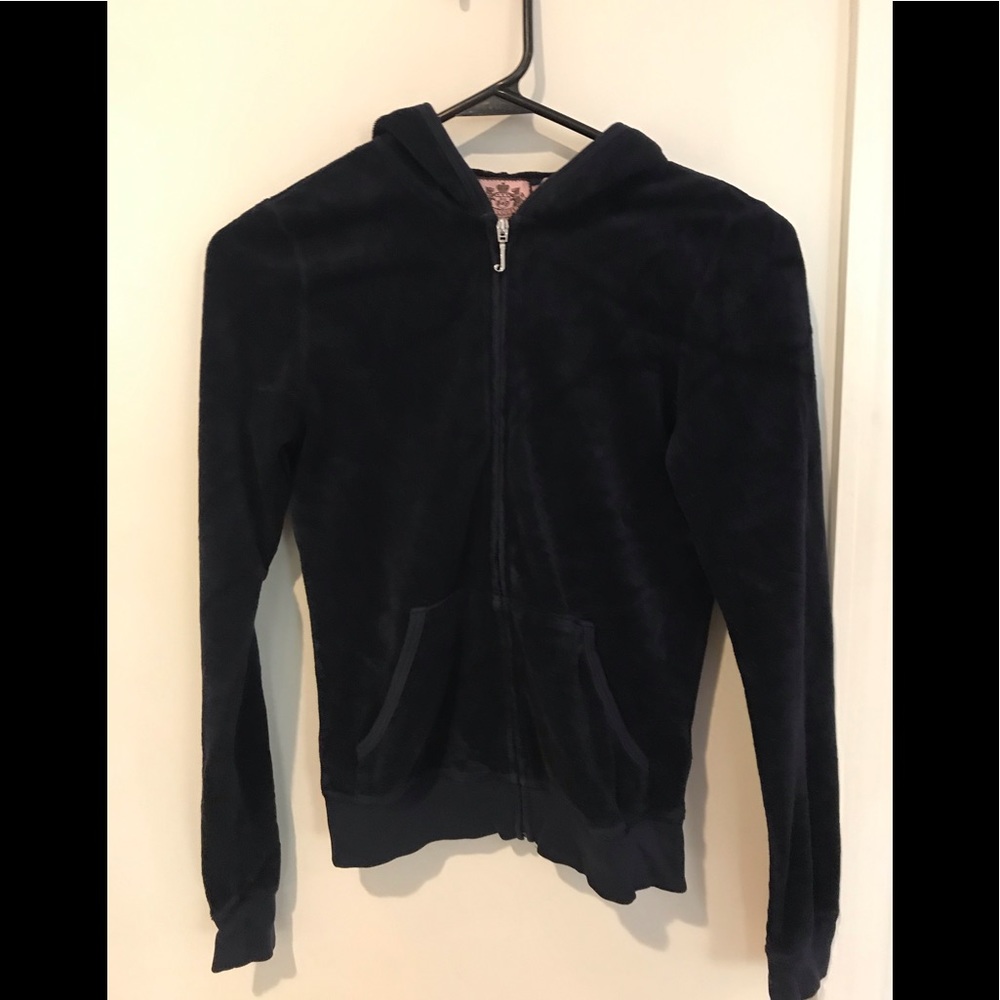 Juicy Couture Navy Terrycloth Zip Up size s